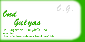 ond gulyas business card